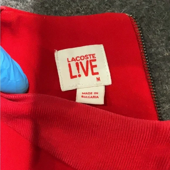 Lacoste Vibrant Red Long Sleeve Dress - Picture 4 of 4